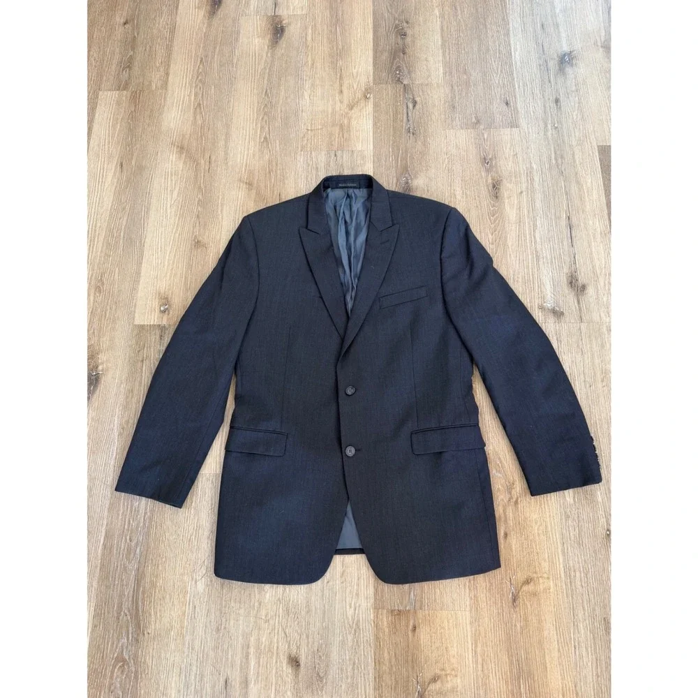 Calvin Klein Old Money Blazer Mens 43L Charcoal Grey 100% Wool Two Button Jacket